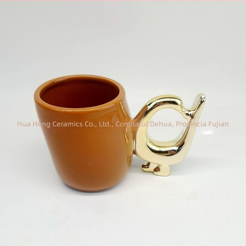 Ceșă ceramică cu decor negru-alb, personalizată, design creativ pentru cafea/ceai/apă, stil de birou occidental