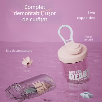 Pahar shaker de 500 ml, policarbonat, minimalistă și elegantă, pentru ceai de fructe
