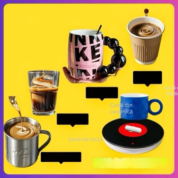 Agitator cu levitație magnetică, shaker rotativ, bază detașabilă, ceașcă de cafea și pulbere de soia și dendrobium