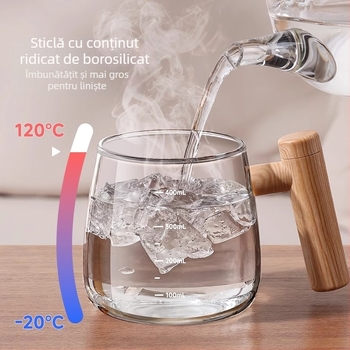 Cana de amestec complet automată pentru uz casnic, cană de cafea din sticlă cu scară, shaker reîncărcabil pentru lapte de soia și lapte praf