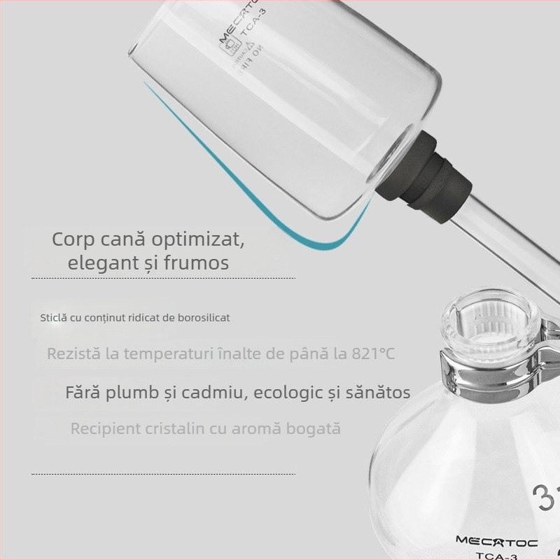 MECATOC cafetieră siphon din sticlă, pentru preparare manuală acasă