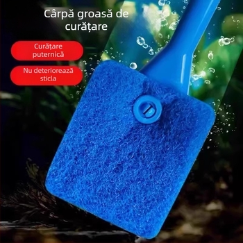 Perie de curățare cu mâner lung pentru curățarea interiorului sticlei și îndepărtarea algelor din acvariu