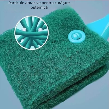 Perie de curățare cu mâner lung pentru curățarea interiorului sticlei și îndepărtarea algelor din acvariu