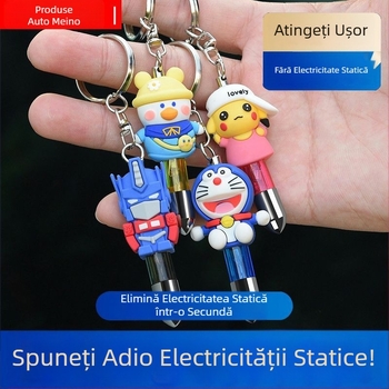 Dispozitiv anti-static cu breloc auto și tijă de eliminare a electricității statice