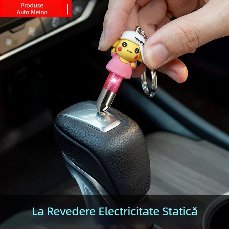 Dispozitiv anti-static cu breloc auto și tijă de eliminare a electricității statice