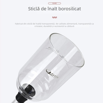 Cafetieră sifon din sticlă pentru uz casnic, aparat manual de cafea, set accesorii cafea