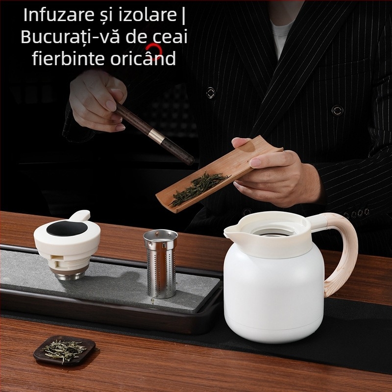 316 oțel inoxidabil, afișaj inteligent de temperatură, izolație termică, ceainic de infuzare cu separare ceai-apă, pentru uz casnic, portabil, pentru ceai alb și cafea