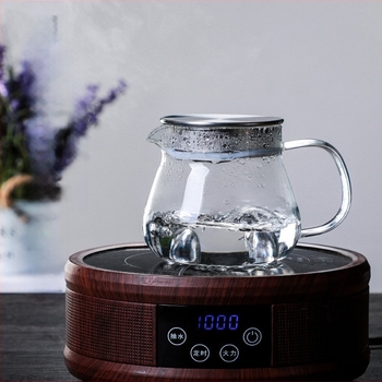 Cană de cafea pour-over, capac din oțel, sticlă borosili cat transparentă, 460 ml