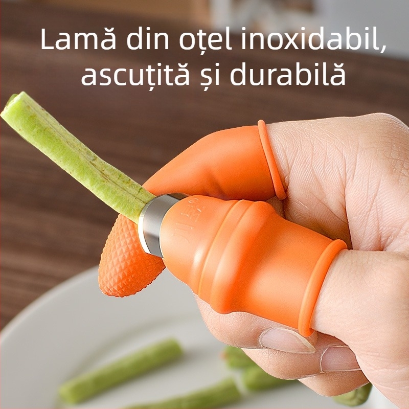 Protecții pentru degete pentru pregătirea legumelor, cu acoperire pentru degetul mare, curățarea usturoiului, design antiaderent