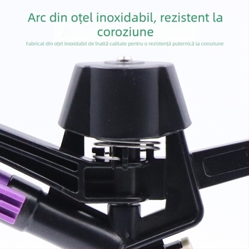 Stropitoare de grădină cu braț basculant 360°, aspersor pentru gazon cu 4 duze, jet dublu reglabil