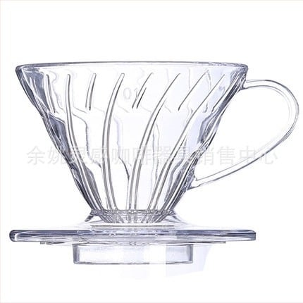 Filtru de cafea în formă de V pentru V60, V02 din rășină, cană conică pour-over, 1-4 porții, cu pungă de filtrare și linguriță