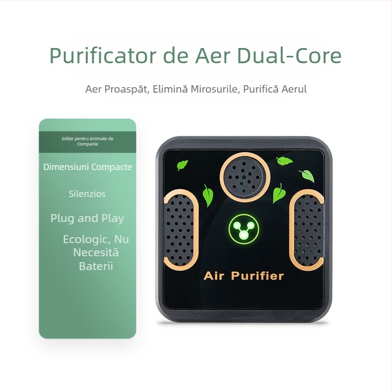 Purificator de aer pentru mirosuri de animale de companie, alimentare USB, upgrade dual-core, fără consumabile, versiunea 2025