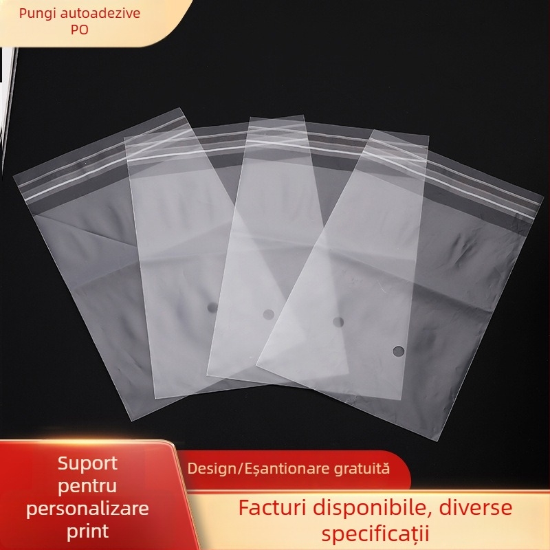 Pungă autoadezivă mată pentru ambalarea hainelor, pungă din plastic semi-transparentă cu imprimare