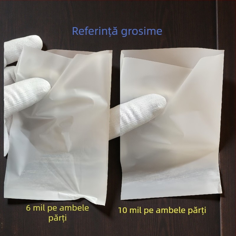 Pungi mate pentru dispozitive electronice și carcase de telefon; pungi de ambalaj pentru cabluri de date; pungi din plastic semitransparenți; pungi CPE mate