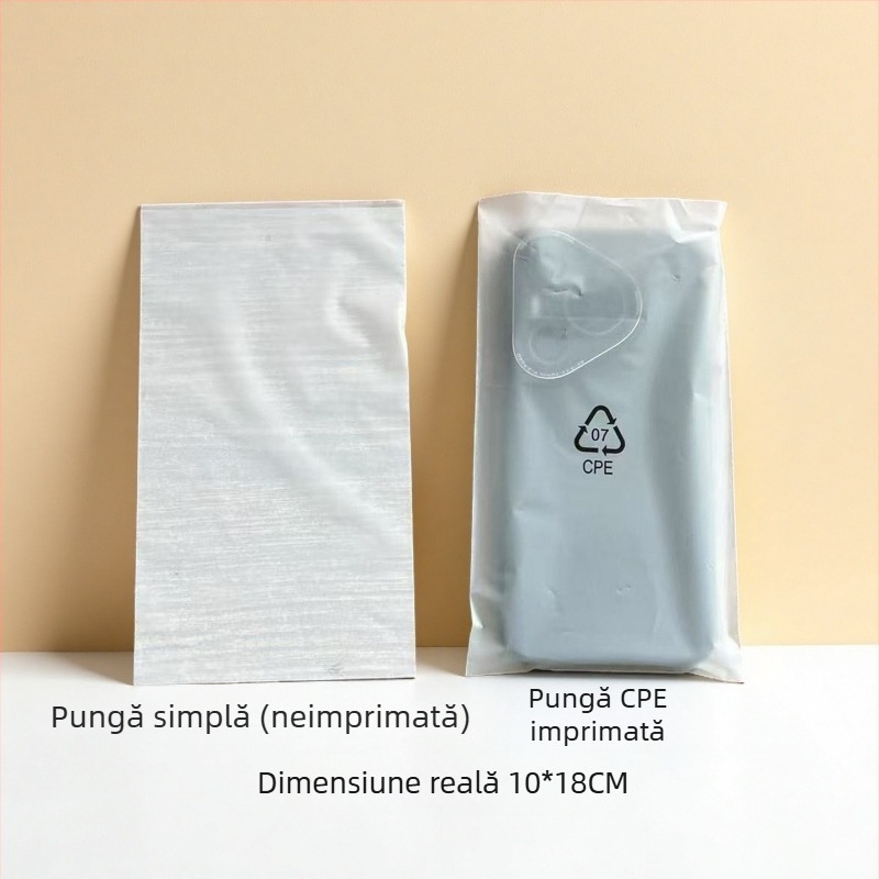 Pungi mate pentru dispozitive electronice și carcase de telefon; pungi de ambalaj pentru cabluri de date; pungi din plastic semitransparenți; pungi CPE mate