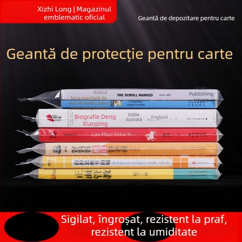 Pungă auto-etanșabilă pentru cărți, transparentă, finisaj mat, protecție împotriva umezelii și prafului