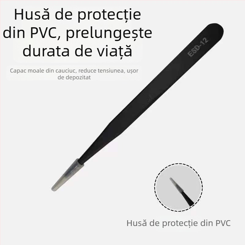 Pensete din oțel inoxidabil, precizie pentru modele Gundam, anti-statice, cu vârfuri drepte și înclinate, pentru decaluri cu apă