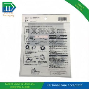Pungi OPP cu închidere automată, finisaj mat, cu etichetă de cap pentru ambalarea obiectelor casnice