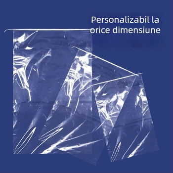 Geantă de depozitare cu șnur pentru haine, din plastic transparent mat
