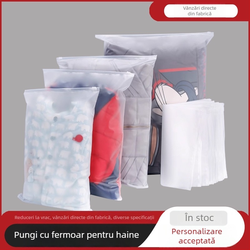 Sac CPE cu fermoar pentru depozitare haine, sutiene, lenjerie și șosete