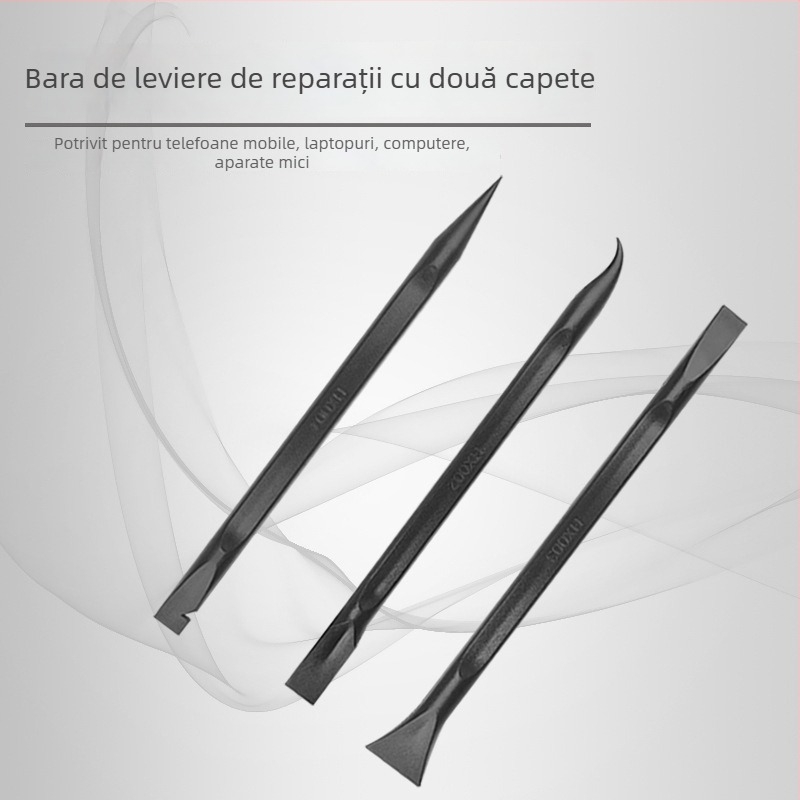 Set de unelte anti-statice din plastic pentru repararea telefoanelor mobile, cu vârf dublu și formă specială, negru, pentru demontarea capacului din spate