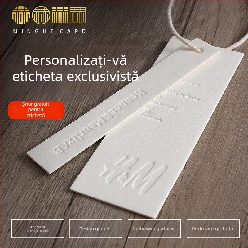 Etichete din hârtie specială pentru haine, în stil european și american — etichete cu logo personalizat și etichete de preț pentru haine de bărbați și femei