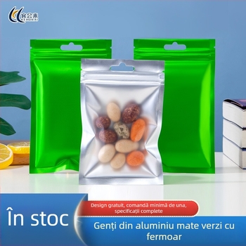 Punguță Yin-Yang colorată, cu închidere resigilabilă, verde opal translucid, sigilată cu folie de aluminiu, pentru bijuterii și căști