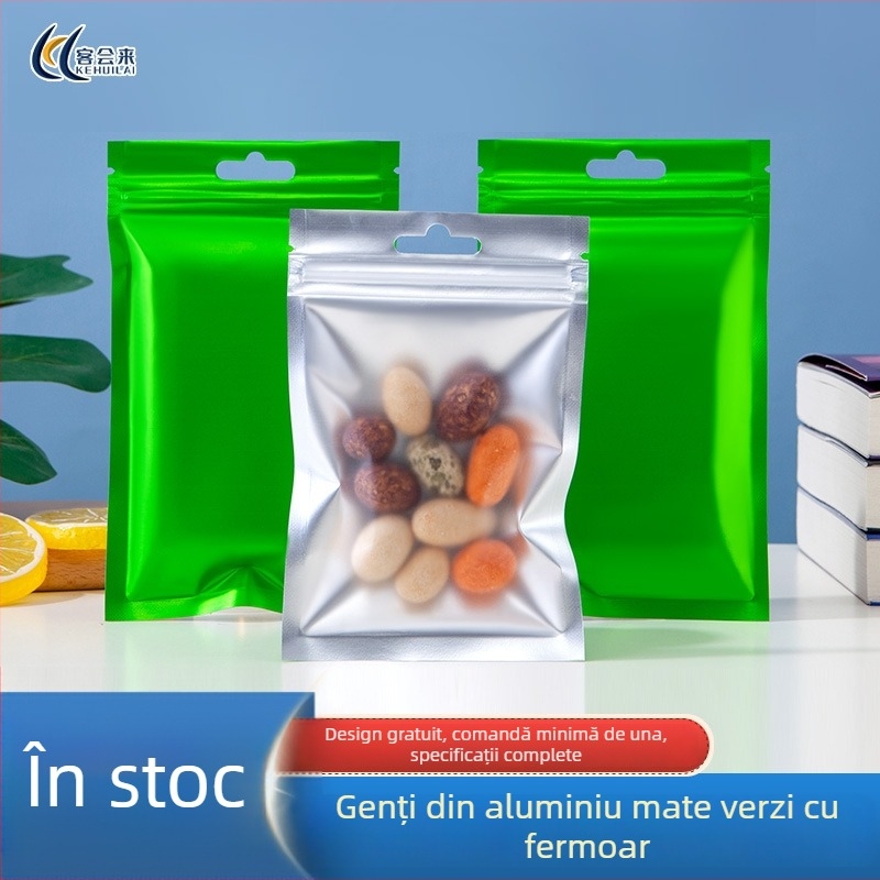 Punguță Yin-Yang colorată, cu închidere resigilabilă, verde opal translucid, sigilată cu folie de aluminiu, pentru bijuterii și căști