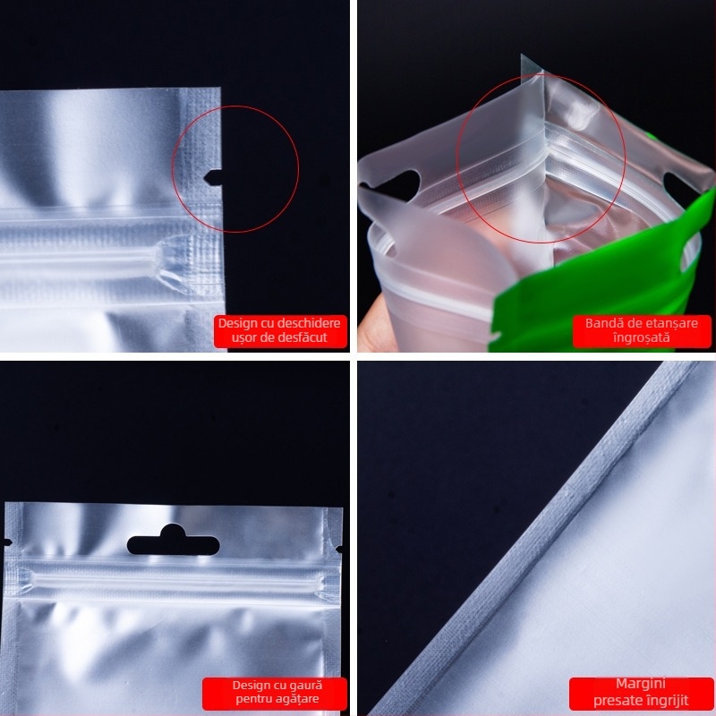 Punguță Yin-Yang colorată, cu închidere resigilabilă, verde opal translucid, sigilată cu folie de aluminiu, pentru bijuterii și căști