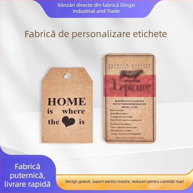 Etichete de haine din Kraft, etichete pentru haine, etichete de preț, carduri albe personalizate pentru imprimare logo, etichete pentru îmbrăcăminte feminină