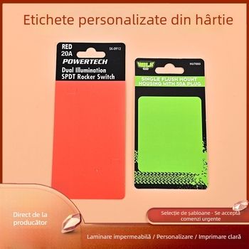Etichetă pentru haine din carton alb gros de 350 g, etichetă pliabilă, imprimată