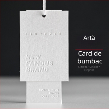 Etichete pentru haine de înaltă calitate, etichete cu logo pe hârtie din bumbac, cu embossing
