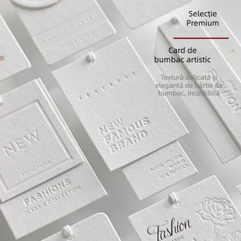 Etichete pentru haine de înaltă calitate, etichete cu logo pe hârtie din bumbac, cu embossing