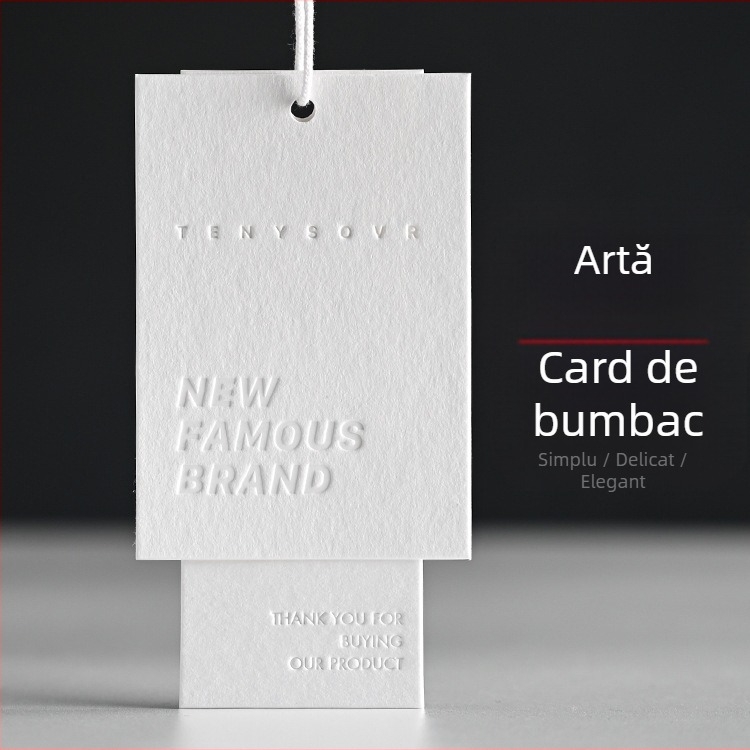 Etichete pentru haine de înaltă calitate, etichete cu logo pe hârtie din bumbac, cu embossing