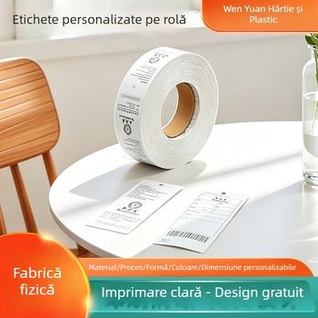 Etichete pentru agățat în role, personalizate, pentru haine pentru bărbați și femei și textile de casă, cu logo și certificat de marcă