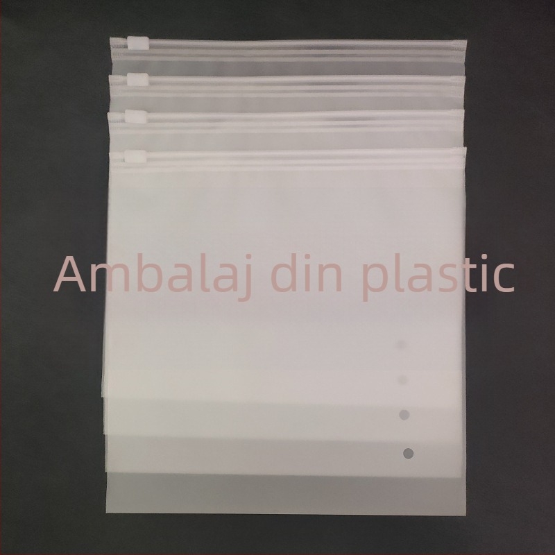 Sacoșă CPE mată cu fermoar pentru bone bag, haine, șosete și bijuterii; ambalare auto-sealantă, dimensiune personalizabilă