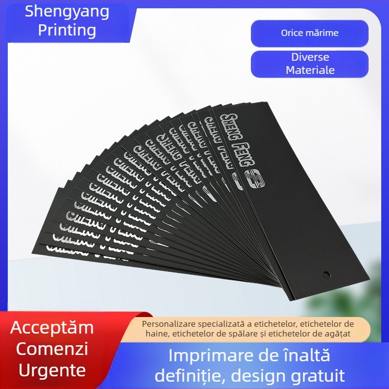 Shengyi etichetă pentru îmbrăcăminte – etichetă pătrată tăiată cu matrița, carton dublu față 350 g, hârtie copperplate, DIY modă