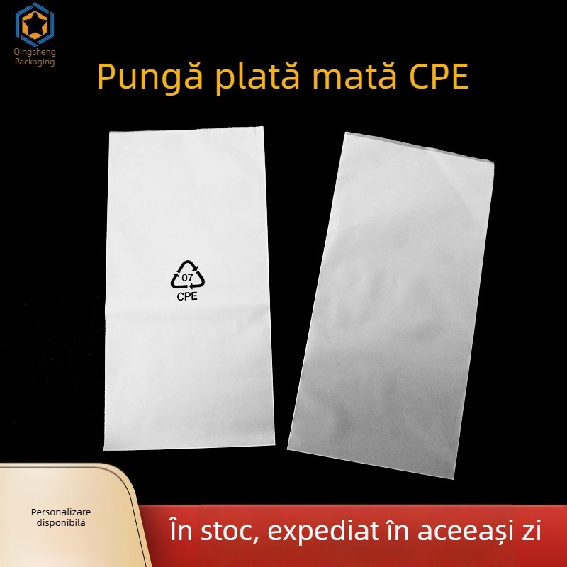 Sac CPE mată, pungă de ambalaj semi-transparentă pentru electronice, cosmetică și cabluri de telefon, buzunar plat