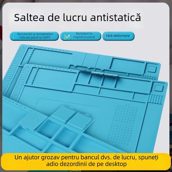 Covoraș de lucru antistat pentru reparații la calculatoare și telefoane mobile, cu compartimente magnetice de depozitare, rezistent la temperaturi înalte și coroziune