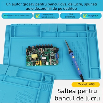 Covoraș de lucru antistat pentru reparații la calculatoare și telefoane mobile, cu compartimente magnetice de depozitare, rezistent la temperaturi înalte și coroziune