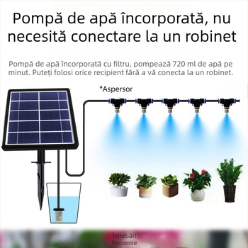 Sistem de irigații automată alimentat cu panou solar, cu temporizator, cap de aspersor și control inteligent