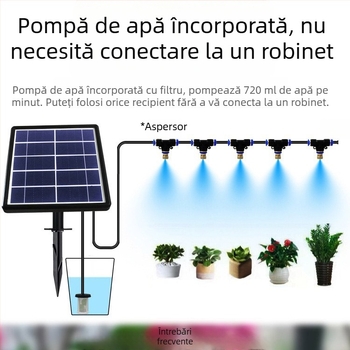 Sistem de irigații automată alimentat cu panou solar, cu temporizator, cap de aspersor și control inteligent