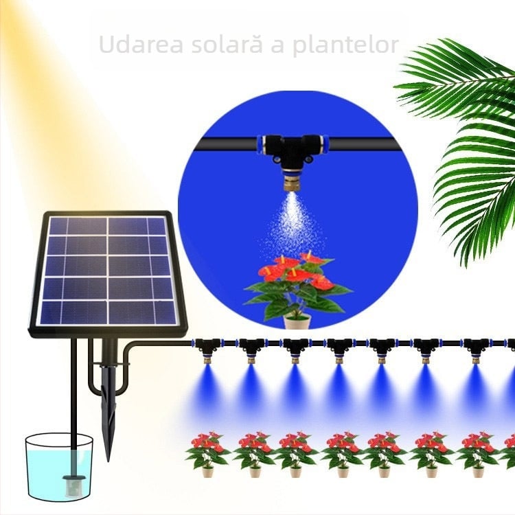Sistem de irigații automată alimentat cu panou solar, cu temporizator, cap de aspersor și control inteligent