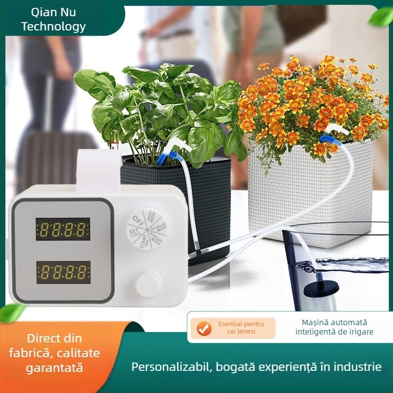 Sistem automat de udare pentru plante în ghivece, cu temporizator, sistem inteligent de irigații prin picurare