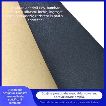 Țesătură EVA antistatice, albastru închis, cu bandă adezivă pe dos și țesătură de legătură întărită