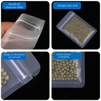 Pungi mate, transparente, cu auto-sealare pentru ceai, porționare ceai și depozitare bijuterii; pungi din plastic transparente, de înaltă claritate.