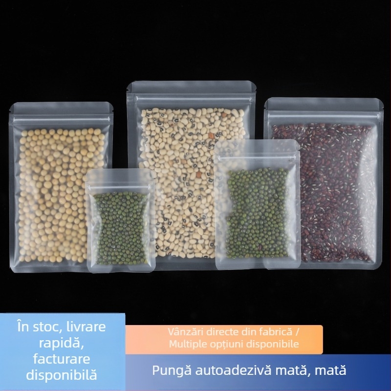 Pungi mate, transparente, cu auto-sealare pentru ceai, porționare ceai și depozitare bijuterii; pungi din plastic transparente, de înaltă claritate.