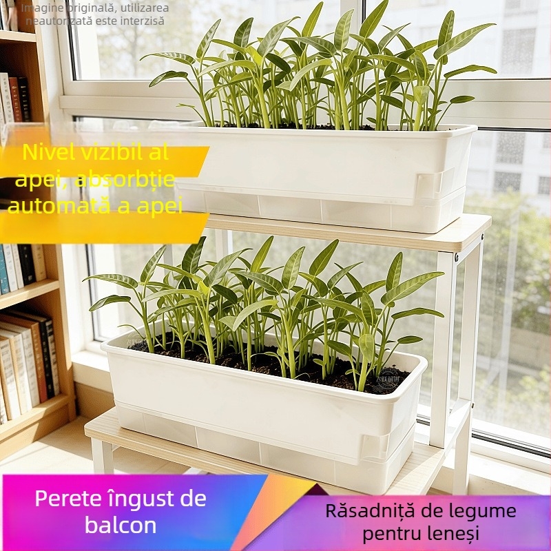 Ghiveci de legume pentru balcon, vas dreptunghiular din plastic, pentru interior, suspensie