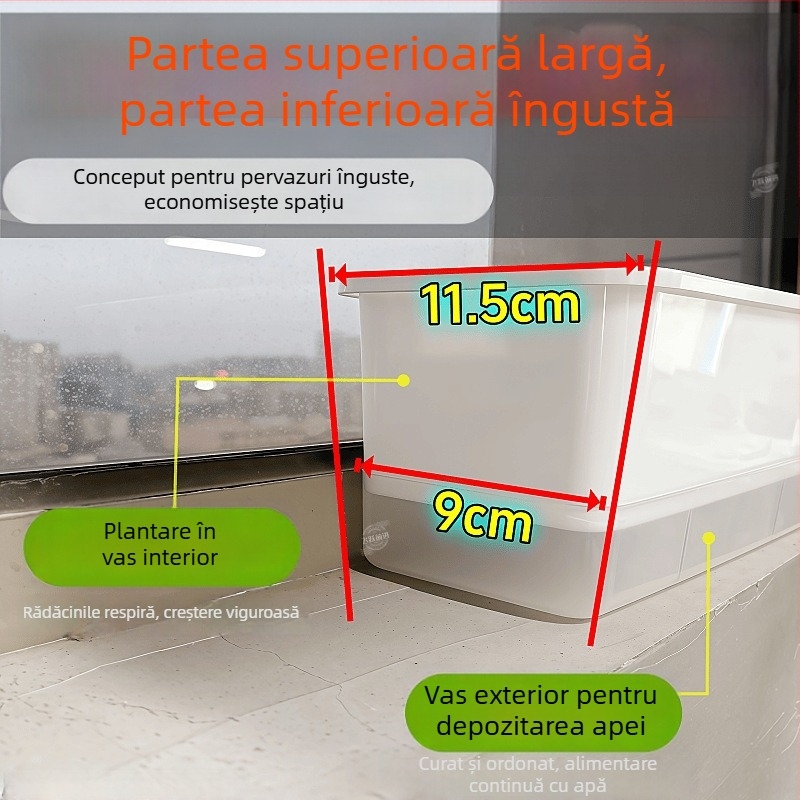 Ghiveci de legume pentru balcon, vas dreptunghiular din plastic, pentru interior, suspensie