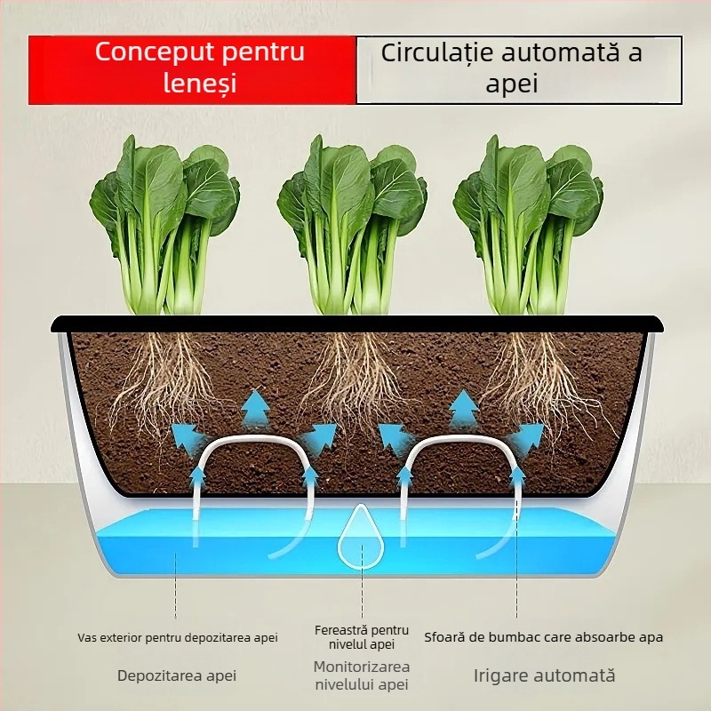 Ghiveci de legume pentru balcon, vas dreptunghiular din plastic, pentru interior, suspensie